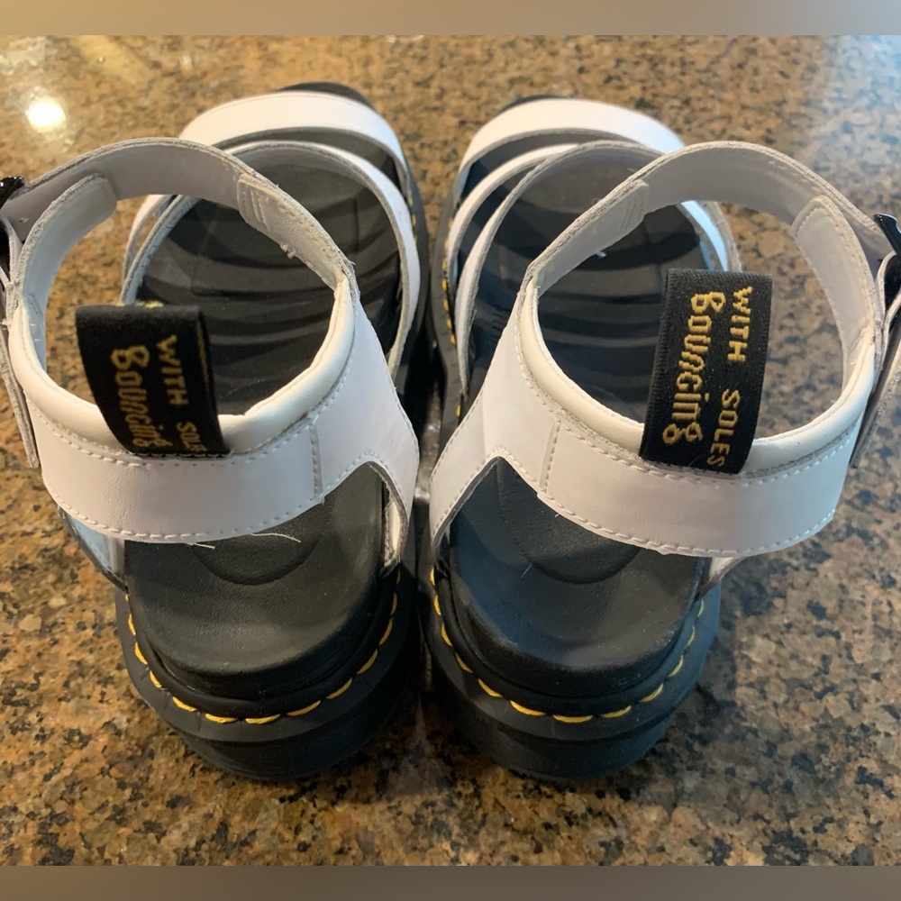 Doc Martens leather lug sole sandals. EUC. White, size 10 - Picture 7 of 9